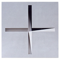 John Carter: Cross, 1998, Acryl/Marmorpuder/Holz, 114 x 114 cm